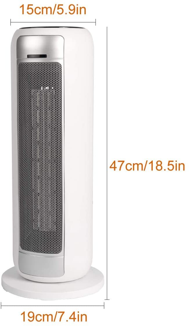 The portable heater with cooling air, warm air (1100 W) and warm air (2000 W) is ideal for year-round use. Three settings with ECO mode that can provide hot air in winter and a refreshing breeze in summer.