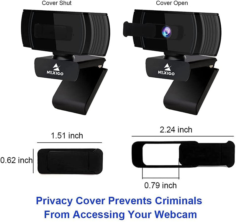 The privacy cover for the NexiGo N930AF covers the lens when it is not in use.