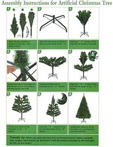 VEYLIN 7ft/2.1M Christmas Tree 1600 Tips Bushy Artificial Tree with Metal Stand