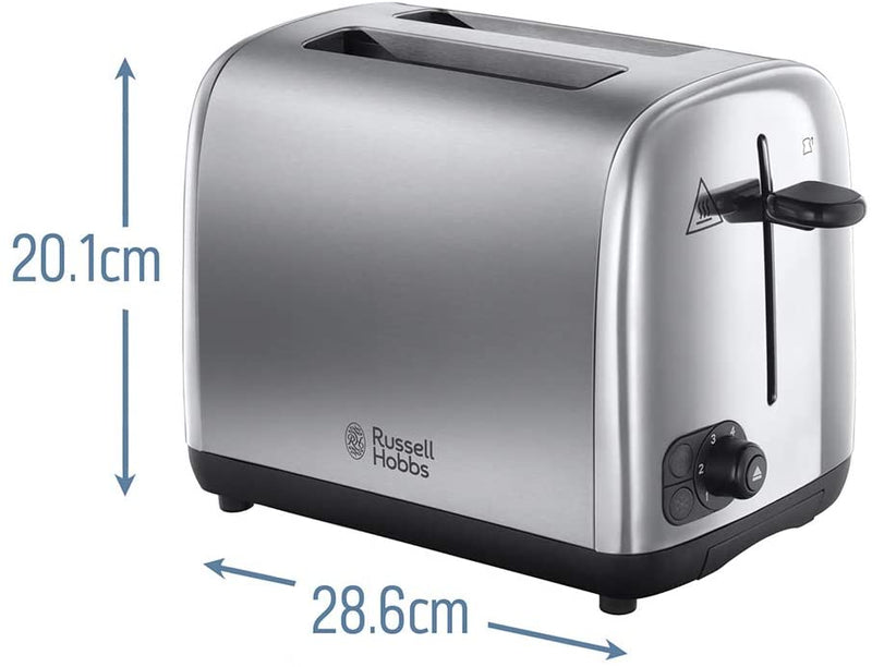 Russell Hobbs 24080 Adventure Two Slice Toaster, Stainless Steel, 2 Slice, Brushed and Polished