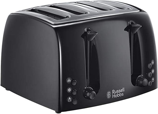 Russell Hobbs 21651 Textures 4-Slice Toaster 21651-Black, Plastic, Black [Energy Class A]