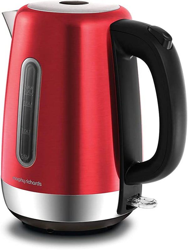 Morphy Richards 102785 Red Equip Stainless Steel Jug Kettle, 3000 W, 1.7 Litre, Red