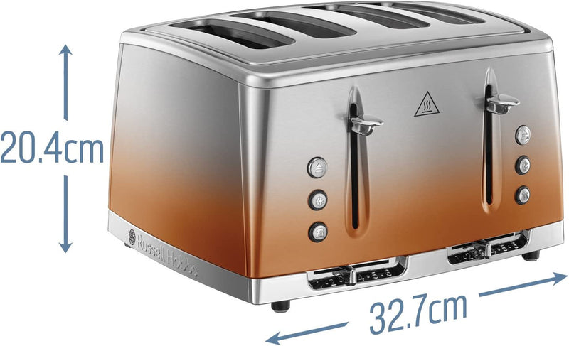 Russell Hobbs 25143 Copper Sunset Eclipse Polished Stainless Steel Ombre Four Slice Toaster