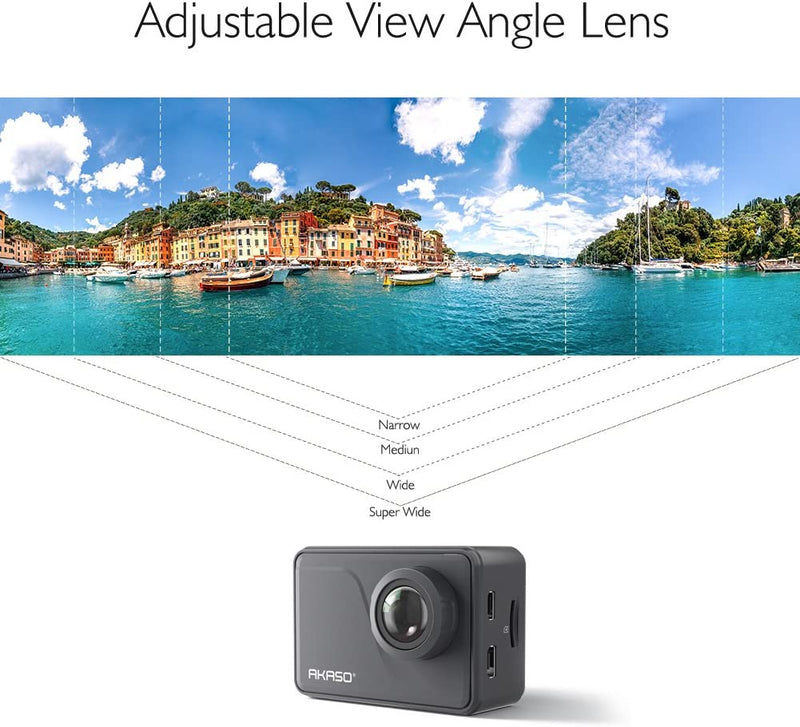 AKASO V50 Pro Native 4K/30fps 20MP WiFi Action Camera - EIS Touch Screen Waterproof Camera Support Mic Remote Control with Helmet Accessories Kit