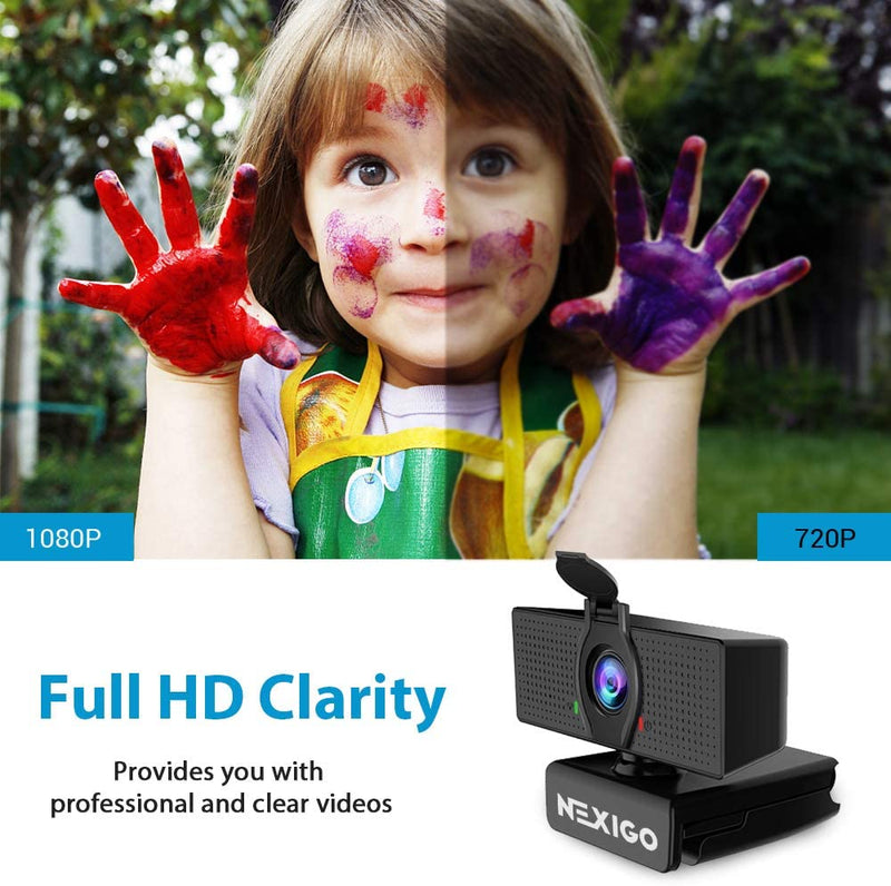 NexiGo N60 1080P Webcam with Microphone, Software Control & Privacy Cover, USB Computer Web Camera, 110-Degree FOV, Plug and Play