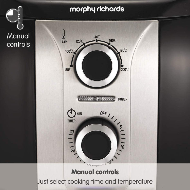Morphy Richards 480003 Health - Air Fryer, Plastic, 1400 W, 3 Liters, Black