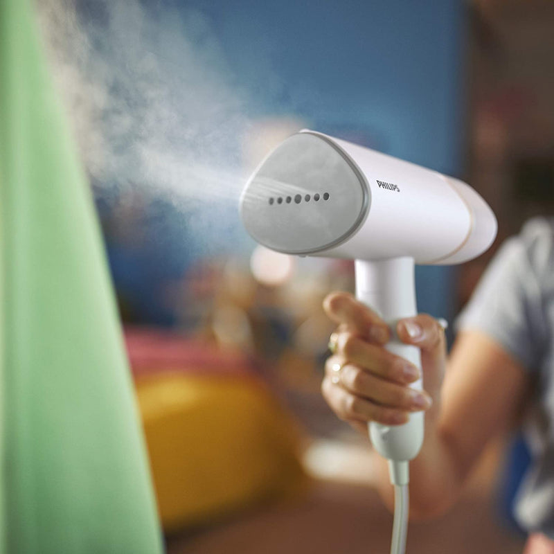 Philips Handheld Steamer 3000 Series, Compact and Foldable, Ready to Use in 30 Seconds, No Ironing Board Needed, 1000W, 20g/min, White (STH3020/16)