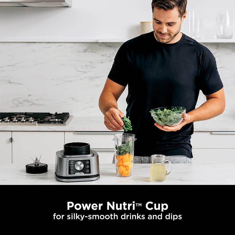 Ninja Foodi Nutri Blender [CB350UK] 3-in-1 Power Nutri Blender, Auto-iQ Technology, 1200W Smart Torque Motor, 2.1L Jug, 700 ml Cup and 400 ml Bowl