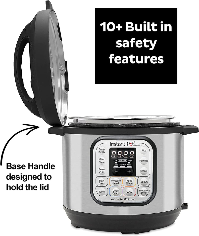 Instant Pot Duo Mini 7-in-1 Smart Cooker, 3L - Pressure Cooker, Slow Cooker, Rice Cooker, Sauté Pan, Yoghurt Maker, Steamer and Food Warmer