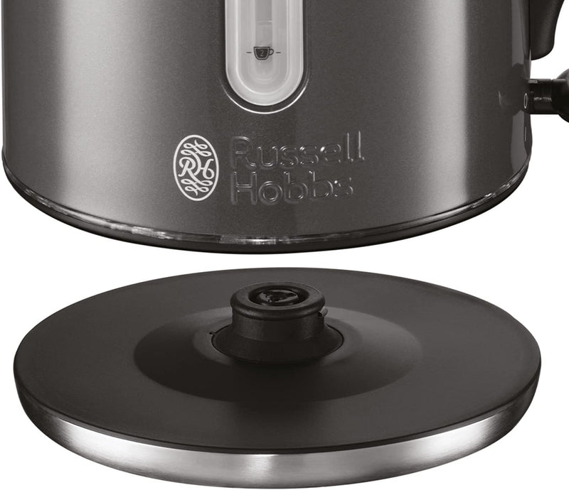 Russell Hobbs 20463 Quiet Boil Kettle, Grey, 3000W, 1.7 Litres [Energy Class A]