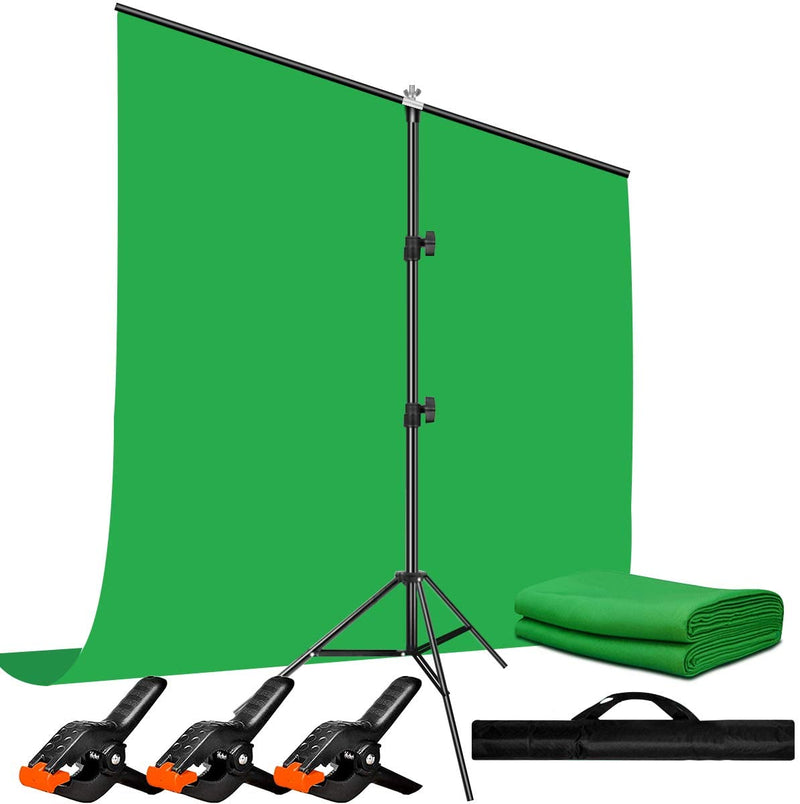 Heysliy Green Screen Background with Stand 1.5x2M/5x6.5Ft,1.5 x2M GreenScreen Photography Backdrop Kit for Gaming,Photo Studio,Stream,Chroma Key