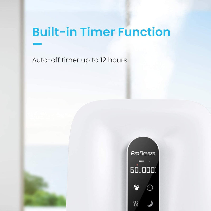 The humidifier is also designed with an auto shut off function for when water levels are too low