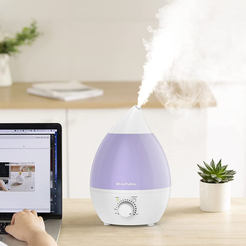 Ultrasonic Humidifiers, End for Dry Air, No Noise 7 Color LED Night Lights with Automatic Shut-off Function for Home Baby Room Bedroom Office(2.8L)