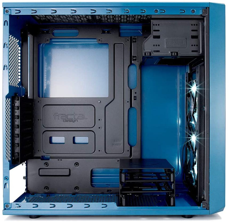 Fractal Design Focus G - Mid Tower Computer Case - ATX - High Airflow - 2x Fractal Design Silent LL Series 120mm White LED Fans Included - Blue