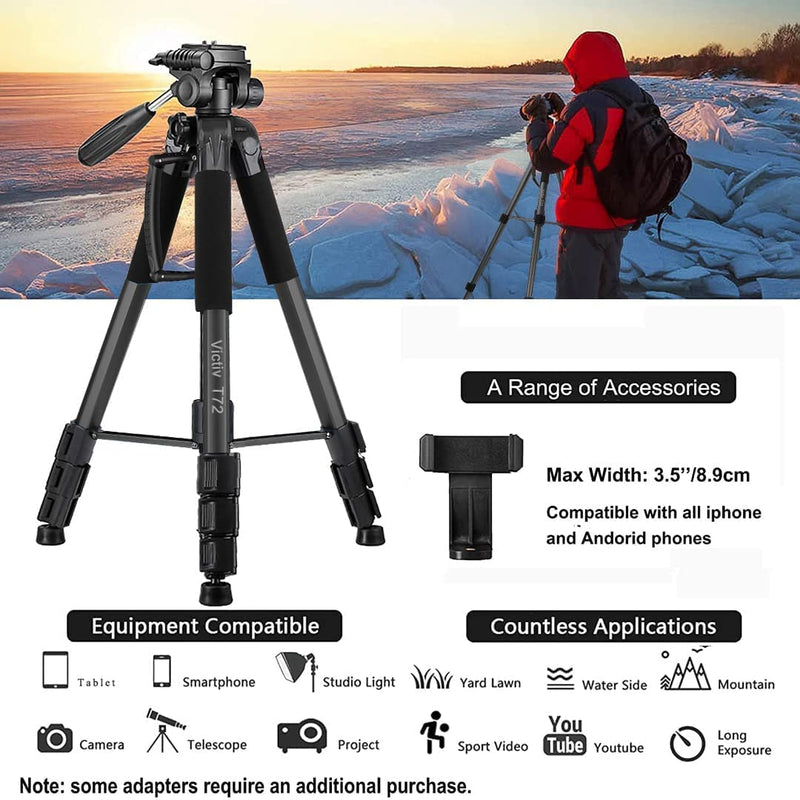 Tripod Monopod is compatible with dslr cameras, smarphones.