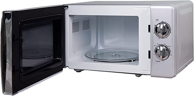 Russell Hobbs RHMM701S 17 Litre 700 W Silver Solo Manual Microwave with 5 Power Levels, Ringer & Timer, Defrost Setting, Easy Clean