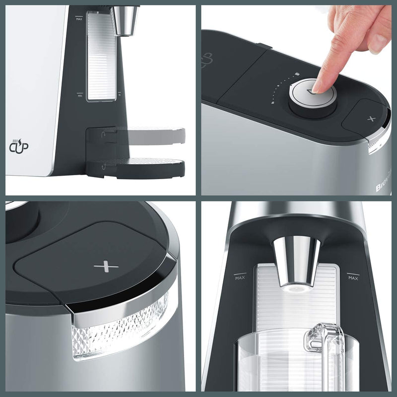 Breville VKT111 HotCup Hot Water Dispenser, 3 kW Fast Boil, Variable Dispense and Height Adjust, 2.0 Litre, Silver