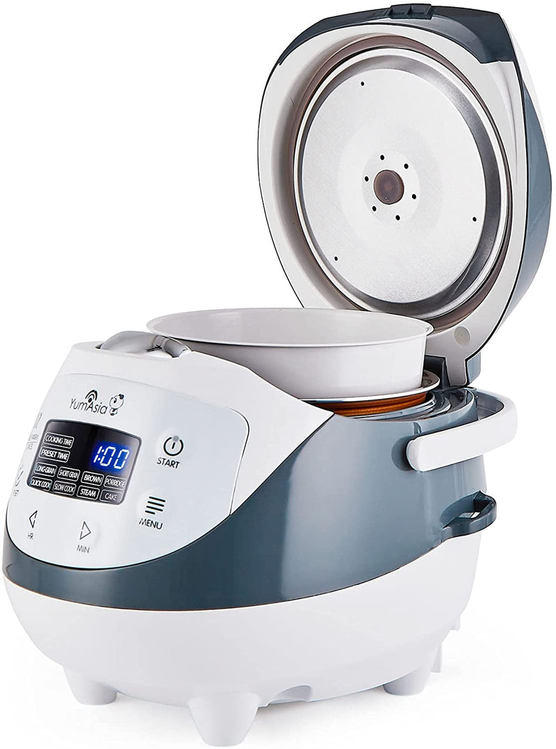 ADVANCED FUZZY LOGIC RICE COOKER TECHNOLOGY - digitally controlled 7 phased 3D heating surround technology with tailored useful add on options including steam, porridge, slow cook, cake baking settings. 24 hour preset timer and keep warm features. 10 minute countdown for rice functions
