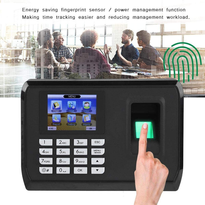 Fingerprint Attendance Machine 2.4 inch Display USB Biometric Time Clock Recorder Employee Checking-in Reader(1