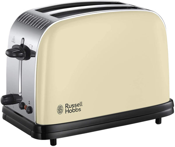 Russell Hobbs 23334 Stainless Steel 2 Slice Toaster, Cream