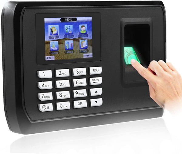Fingerprint Attendance Machine 2.4 inch Display USB Biometric Time Clock Recorder Employee Checking-in Reader(1#)