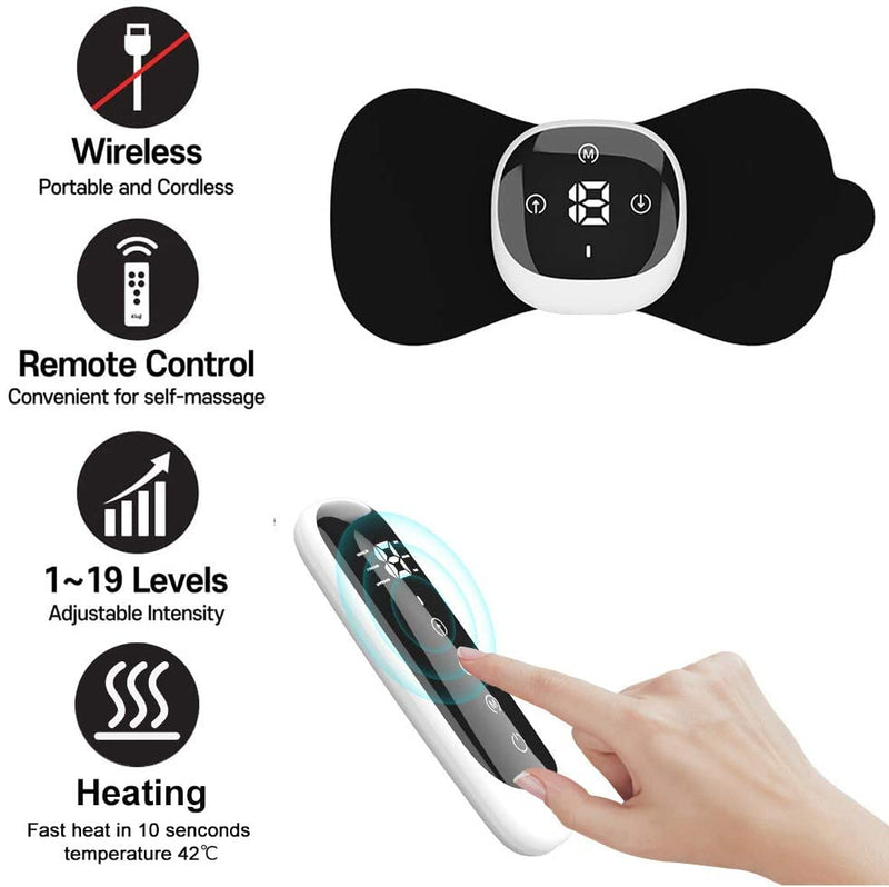 Wireless TENS Machine for Pain Relief TENS Unit Heated Rechargeable Muscle Stimulator EMS Massage for Back Knee, Sciatica Arthritis Muscle, Joint Pain