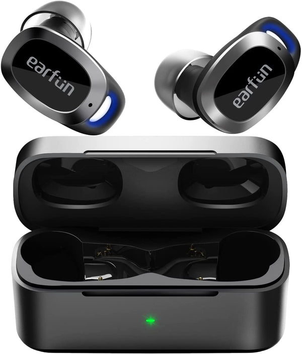 EarFun Free Pro Wireless Earbuds, Active Noise Cancelling Bluetooth 5.2 Earbuds with 4 Mics, Stereo Deep Bass in-Ear Headphones, Wireless Charge, 32H
