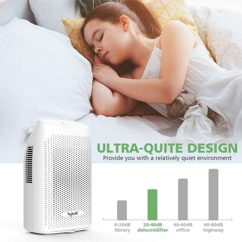 hysure Dehumidifier 2000ml, Electric Dehumidifiers with Easy Clean Filter and Auto-off