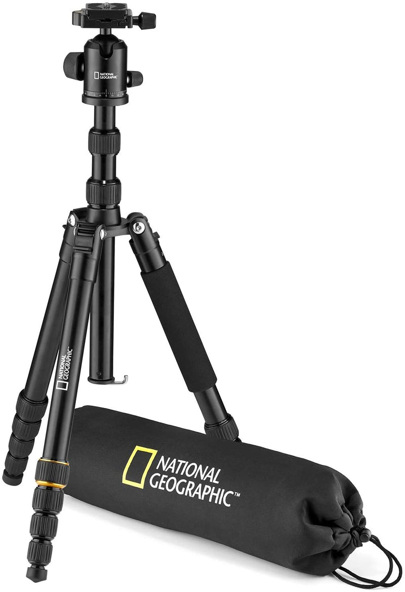 National Geographic Travel Photo Tripod Kit with Monopod, Aluminium, Twist Locks, Load up 8 kg, Carrying Bag, Ball Head, Quick Release, NGTR002T
