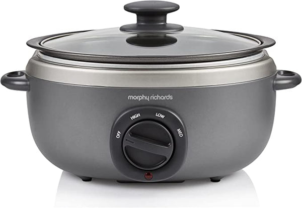 Morphy Richards 461022 Oval Sear and Stew 6.5 Litre Slow Cooker Titanium
