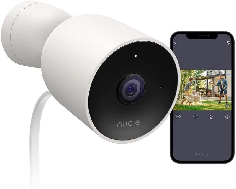 Nooie Outdoor Security Camera, 1080P WIFI CCTV Bullet Camera with Night Vision, IP66 Weatherproof, Deterrent Alarm, 2-Way Audio, Motion Detection
