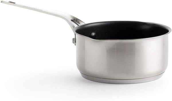 Kitchenaid, Stainless Steel Non-Stick Saucepan with 2 Spouts - 16 cm/1.5L , Silver