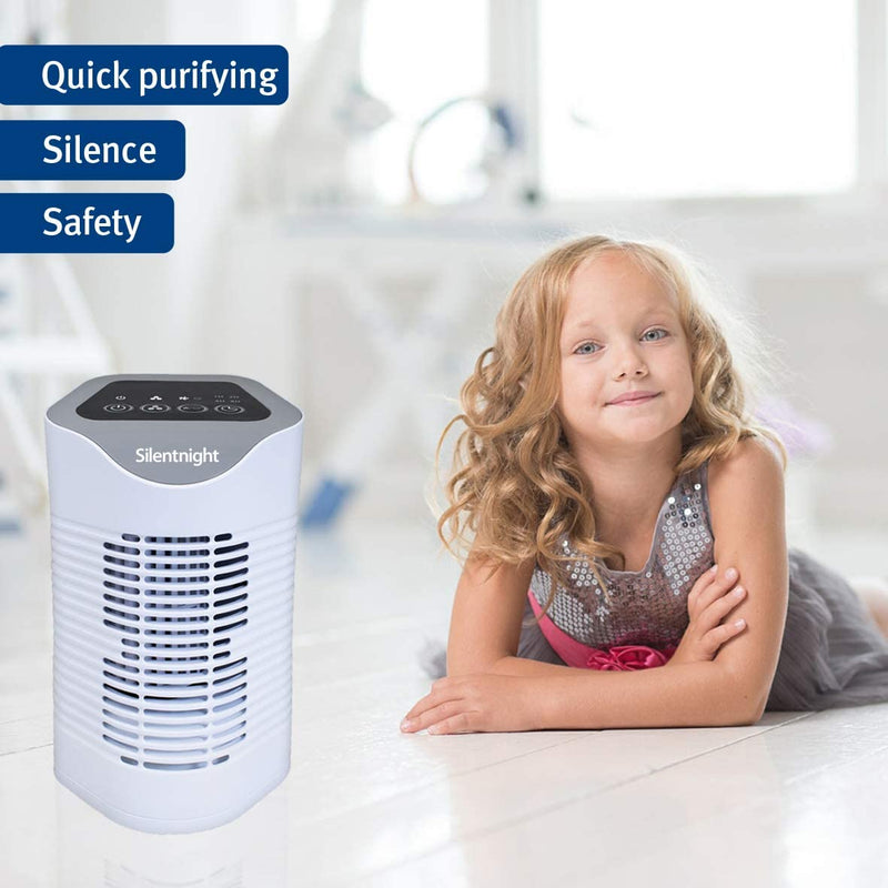 Silentnight Air Purifier with HEPA & Carbon Filters, Air Cleaner for Allergies, Pollen, Pets, Dust, Smokers; Ionizer and Timer 38060 [Energy Class A]