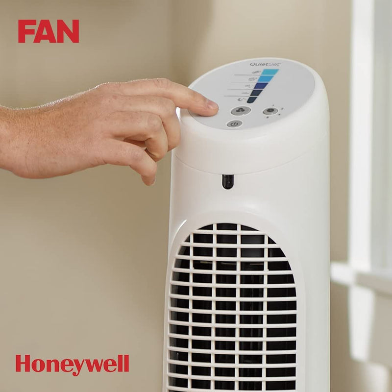 Honeywell QuietSet Whole Room Oscillating Tower Fan (5 Speed Settings, Oscillating 80°, Timer Function, Auto-Off Lights, Remote Control) HYF260