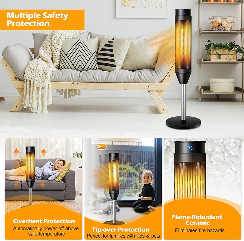 This tower heater is ideal for home and office use. Its ultra-thin design takes up less space than traditional heaters, but still maintains high performance.