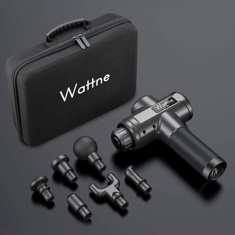 Wattne W2 Muscle Massage Gun Deep Tissue Percussion Massager - Handheld Electric Body Sports Drill, Super Quiet Brushless Motor, 20 Speed Level