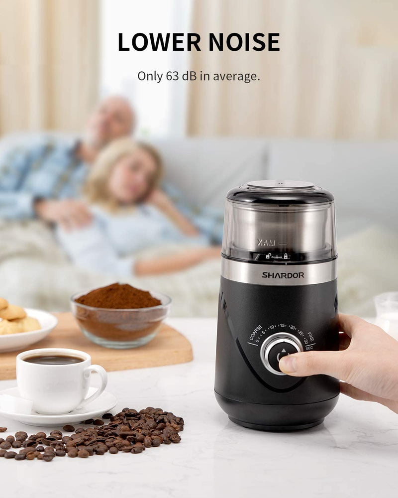 SHARDOR Coffee Grinder Electric, Removable Stainless Steel Cup, 25000rpm Powerful Grinder for Dried Spice, Pepper, Grain, Coffee Bean, Nuts