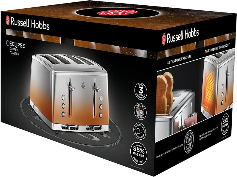 Russell Hobbs 25143 Copper Sunset Eclipse Polished Stainless Steel Ombre Four Slice Toaster