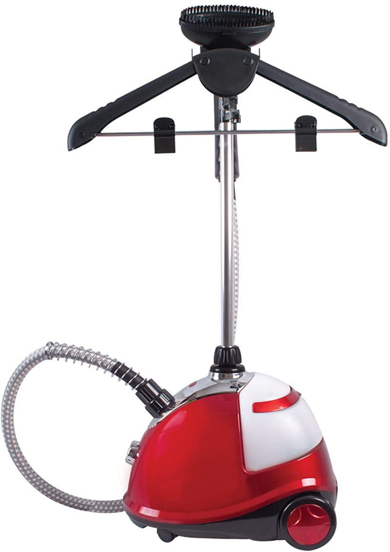 The Quest upright garment steamer has hanging solutions for jackets, shirts, etc. as well as trousers, skirts, etc. to be as universal as possible.