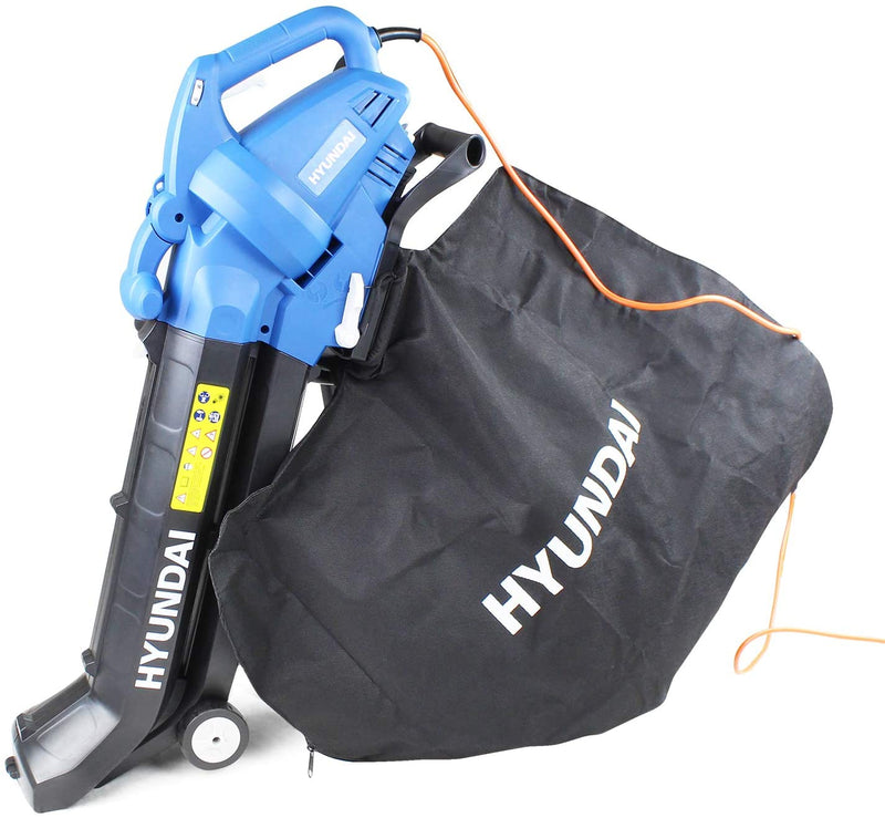 Hyundai 3-in-1 Leaf Blower, 3000W Garden Vacuum & Mulcher, 45 Litre Collection Bag with 12m Cable and 3 Year Warranty