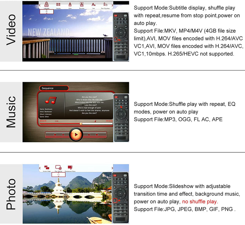 AGPTEK HDMI Media Player, Mini 1080p Full-HD Ultra HDMI Digital Media Player for -MKV/RM- HDD USB Drives and SD Cards (Black)