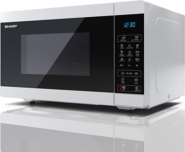 SHARP YC-MG51UW - 900W 25L Microwave with Grill, Electronic control, 11 Power Levels, White