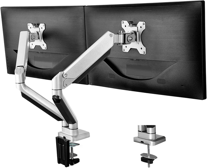 ErGear Dual Monitor Stand for 13”-32" LCD/LED Gas Spring Full Range Motion Technology Double Monitor Arm with Dual Monitor Mount VESA 100/75mm