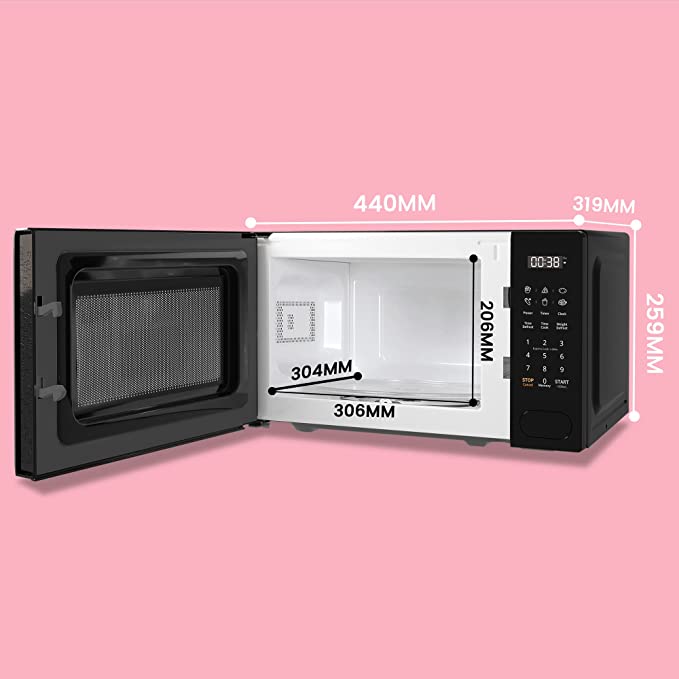 COMFEE 700w 20 Litre Digital Microwave Oven with 6 Cooking Presets, Express Cook, 11 Power Levels, Defrost, and Memory Function, Black CM-E202CC(BK)