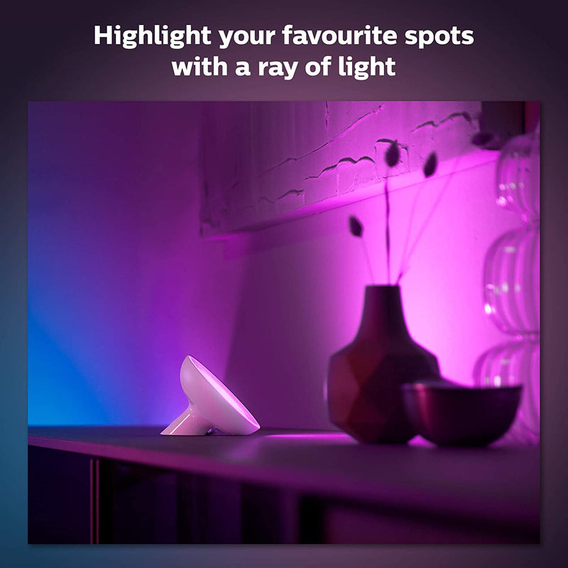 Philips Hue Bloom White and Colour Ambiance [White] Smart LED Table Lamp, with Bluetooth Works with Alexa and Google Assistant