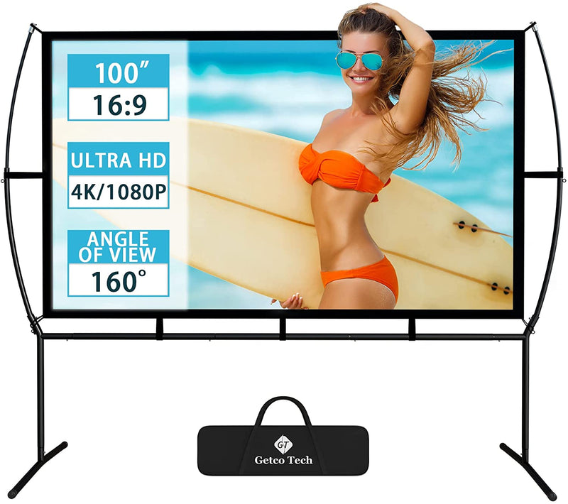 Screen Home Cinema 233X139Cm (100 '') 16: 9 Mobile Projector Screen Easy Installation And Operation Suitable For Home Cinema And Outdoor Projection Screen