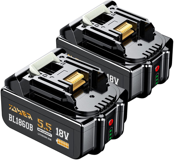 YABER 18V Battery 2Pack Compatible with 18V LXT-400 2Pack BL1860B BL1860 BL1850B BL1850 BL1840B BL1840 BL1830B