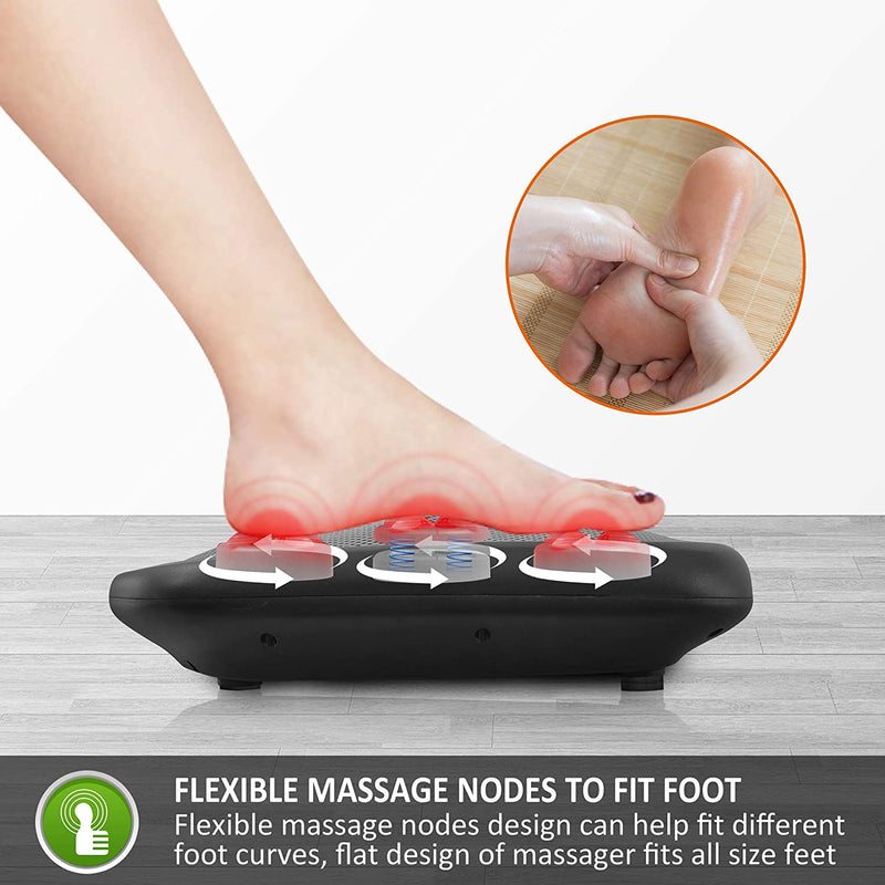 Snailax 2-in-1 Shiatsu Foot and Back Massager with Flexible Massage Nodes - Heated Feet Massager with Washable Cover, Electric Foot Massage Machine