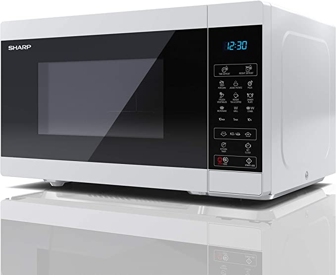 SHARP YC-MG81UW - 900W 28L Microwave with Grill, Electronic control, 11 Power Levels, White
