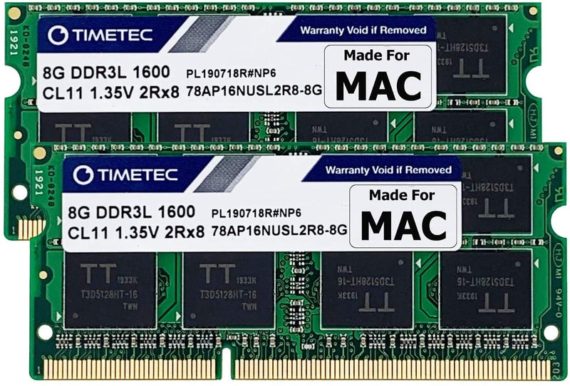 Timetec Hynix IC compatible with Apple 16GB Kit (2x8GB) DDR3L 1600MHz PC3-12800 SODIMM Memory Upgrade For MacBook Pro, iMac, Mac mini/Server